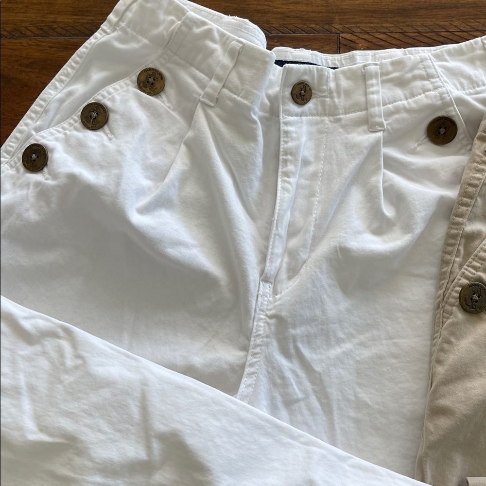 2 Tommy Hilfiger Capri pants size 4 white and khaki tan - Picture 2 of 16